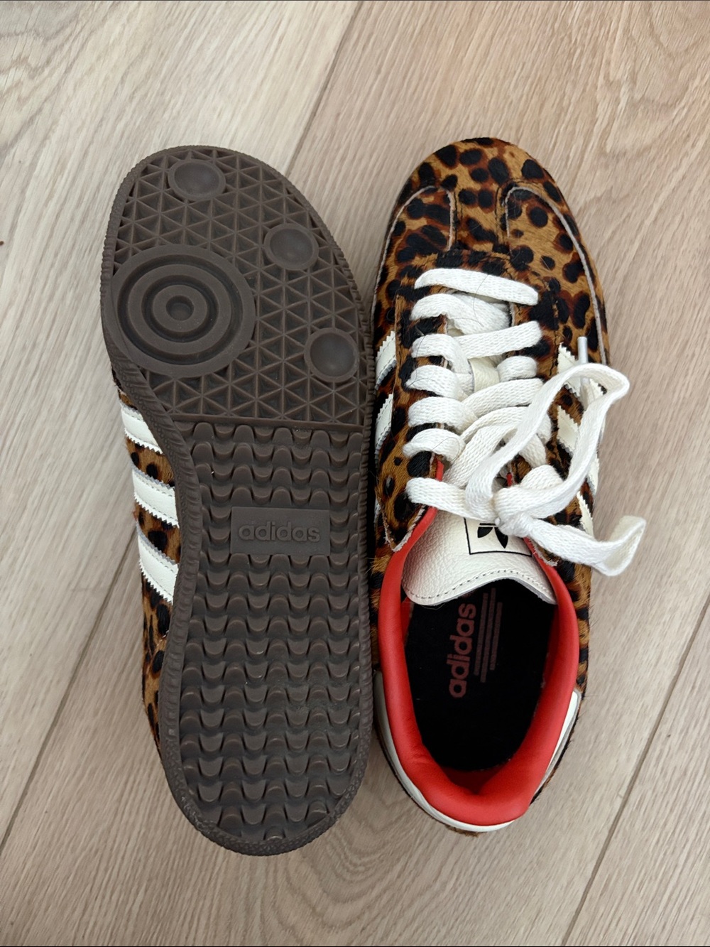adidas Leopard-Print Sneakers with Red and White Laces - Picture 3 of 4